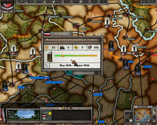 screenshot from the AGEOD WORLD WAR ONE game