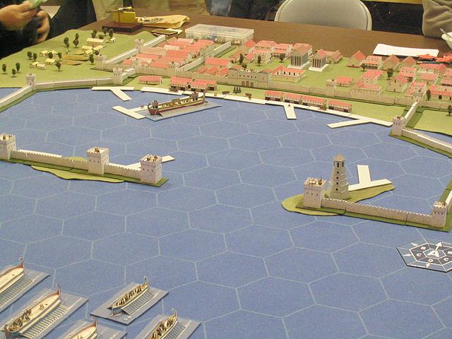 miniatures game set in Ostia harbour for Rome